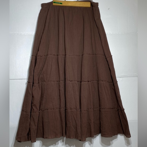 J1-# 7-19 D & Co elastic waistband skirt sizes  blue Lg brown L  unders slip - Picture 5 of 8